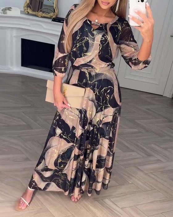 Chavelle | Printed Chiffon Maxi Dress