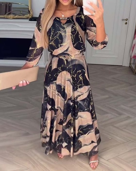 Chavelle | Printed Chiffon Maxi Dress