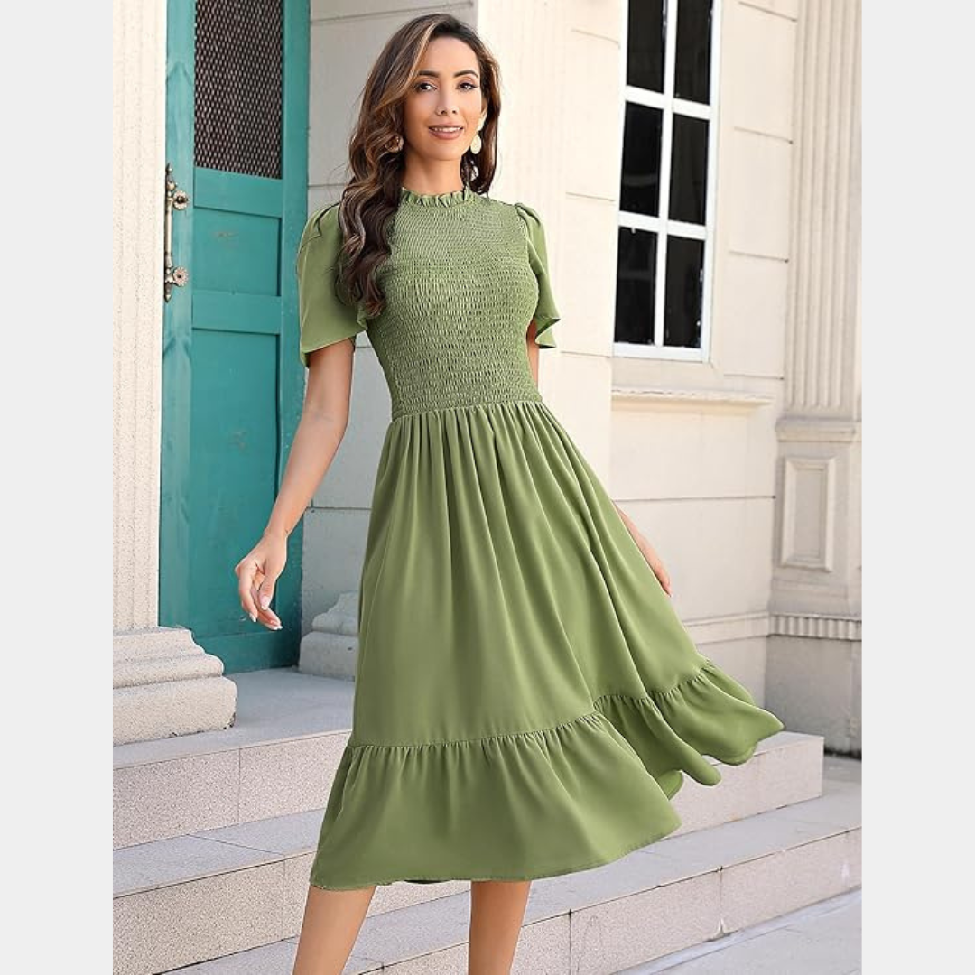 Célina | Luxury Midi Dress with Elegant Flow